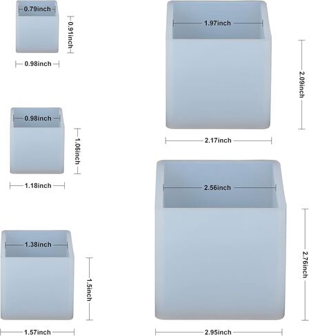 5 قطع من قوالب الشموع المربعة من Gyhtoo لصنع الشموع، وقوالب الشموع الطويلة، وقوالب السيليكون للشموع DIY والحرف الراتنجية، وقوالب الشموع المكعبة لصنع السيليكون in Kuwait