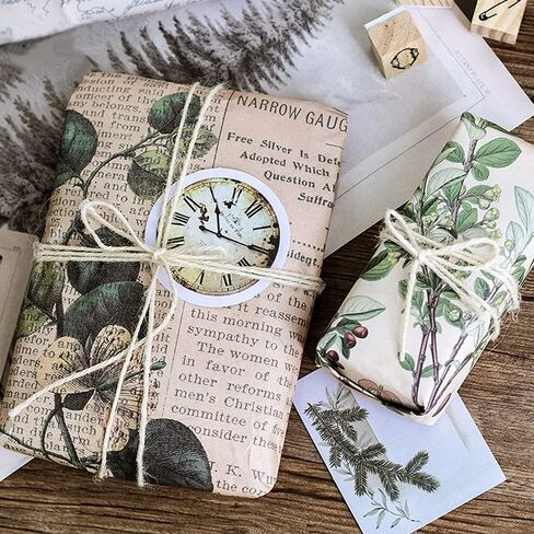 كنايد مجموعة ملصقات سجل القصاصات العتيقة، ملصقات ورقية للنباتات الزخرفية وزهرة وفراشة وفطر، مجموعة رترو طبيعية لمجلة غير المرغوب فيها والفنون والحرف اليدوية والالبوم والمجلات والمخططات in Kuwait