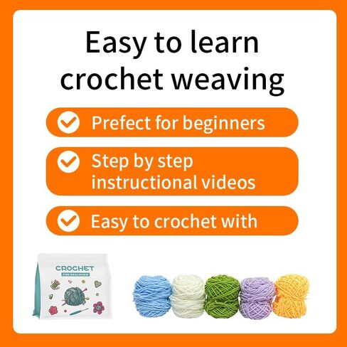 HDONYUi Crochet kit for Beginners，wobbles Crochet Animal kit, Step by Step Video Tutorial with Simple Yarn, Learn to Crochet kit for Adults and Children,Wobble kit(Octopus,Frog,Fish,Chick) in Saudi Arabia