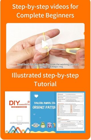 HDONYUi Crochet kit for Beginners，wobbles Crochet Animal kit, Step by Step Video Tutorial with Simple Yarn, Learn to Crochet kit for Adults and Children,Wobble kit(Octopus,Frog,Fish,Chick) in Saudi Arabia