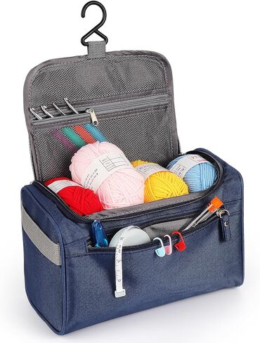 Reessy Crochet Kit for Beginners, Crochet Kit for Beginners Adults and Kids Daughter Son Crochet Gifts,Travel Crochet Starter Kit,Crocheting Set with 12pcs Yarn and Bag, Learn to Crochet Kit Blanket in Kuwait