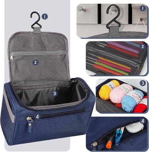 Reessy Crochet Kit for Beginners, Crochet Kit for Beginners Adults and Kids Daughter Son Crochet Gifts,Travel Crochet Starter Kit,Crocheting Set with 12pcs Yarn and Bag, Learn to Crochet Kit Blanket in Kuwait