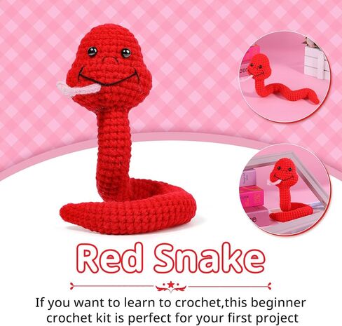 Crochet Kit for Beginners with Yarn, Knitting Kit with Step-by-Step Instructions Complete Crochet Starter Kit with Basic Crochet Introduction for Adults Crocheting DIY Crafts Christmas Decoration in Kuwait