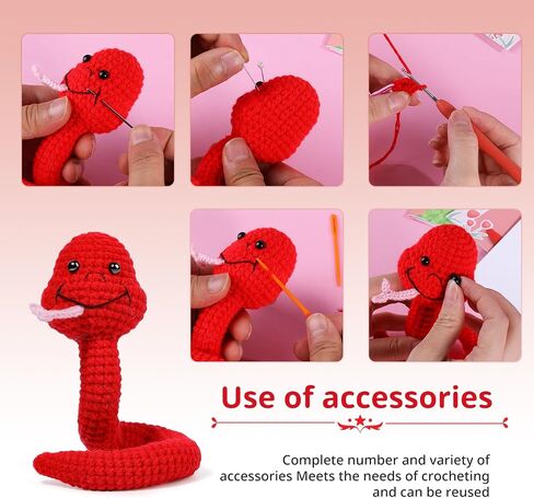 Crochet Kit for Beginners with Yarn, Knitting Kit with Step-by-Step Instructions Complete Crochet Starter Kit with Basic Crochet Introduction for Adults Crocheting DIY Crafts Christmas Decoration in Kuwait
