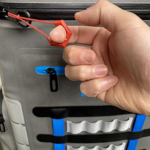 BJA U-Shaped Zipper Pull Durable TPU Tab with Long Rope Ideal for Cooler Bag, Fish Bag, Backpack, Luggage | Arthritis (Red, 10 Pack) in Saudi Arabia