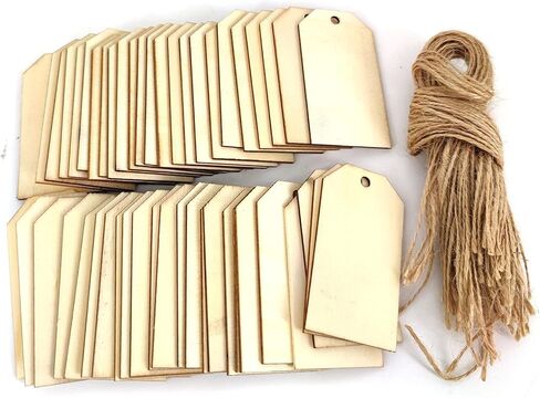 بطاقات Mybbshower الخشبية غير المكتملة مع هدايا الزفاف البرومة، عبوة من 48 قطعة (مستطيلة) in Kuwait