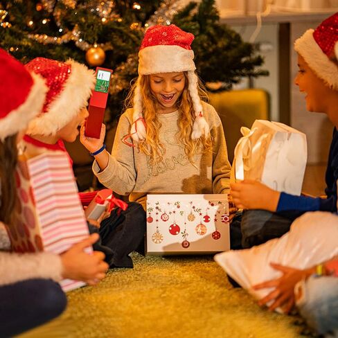 176 قطعة من ملصقات علامات أسماء الكريسماس، ملصقات هدايا الكريسماس، ملصقات لشجرة عيد الميلاد والغزلان وديكور عطلة عيد الميلاد in Kuwait