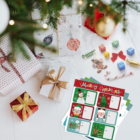 176 قطعة من ملصقات علامات أسماء الكريسماس، ملصقات هدايا الكريسماس، ملصقات لشجرة عيد الميلاد والغزلان وديكور عطلة عيد الميلاد in Kuwait
