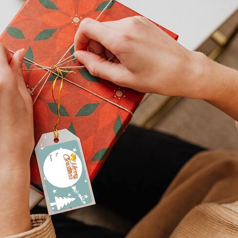 176 قطعة من ملصقات علامات أسماء الكريسماس، ملصقات هدايا الكريسماس، ملصقات لشجرة عيد الميلاد والغزلان وديكور عطلة عيد الميلاد in Kuwait