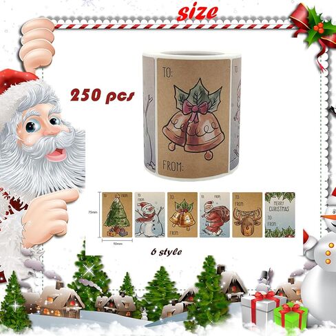 500 قطعة من ملصقات هدايا عيد الميلاد، ملصقات ذاتية اللصق لعيد الميلاد، ملصقات أسماء هدايا عيد الميلاد الكلاسيكية، ملصقات لعيد الميلاد وعيد الميلاد وحفلات الزفاف in Kuwait