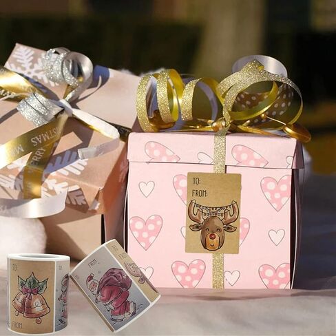 500 قطعة من ملصقات هدايا عيد الميلاد، ملصقات ذاتية اللصق لعيد الميلاد، ملصقات أسماء هدايا عيد الميلاد الكلاسيكية، ملصقات لعيد الميلاد وعيد الميلاد وحفلات الزفاف in Kuwait