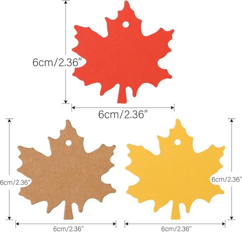 jijAcraft 150Pcs Paper Leaves Gift Tags with String, Maple Leaf Tags for Thanksgiving, 3 Colors Fall Leaves Labels, Fall Cutouts for Autumn Thanksgiving, Classroom Leaves Cutouts Artificial in Kuwait