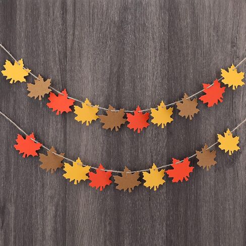 jijAcraft 150Pcs Paper Leaves Gift Tags with String, Maple Leaf Tags for Thanksgiving, 3 Colors Fall Leaves Labels, Fall Cutouts for Autumn Thanksgiving, Classroom Leaves Cutouts Artificial in Kuwait