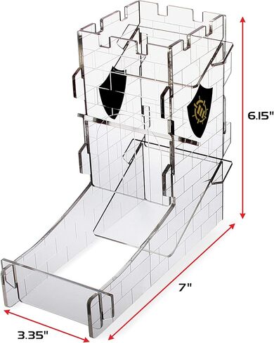 ENHANCE Dice Tower Dice Tray for Tabletop RPG Games - Portable Dice Roller with Castle Tower Design, Roll Up to 14 Standard Dice at Once - Etched Castle Rolling Tray Tower Great for Game Nights in Saudi Arabia