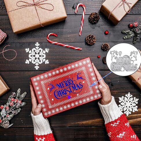 Winbao 7 Pieces Merry Christmas Die Cuts, Christmas Tree Metal Cutting Dies Snowflake Deer Snowman Cut Stencils for Card Making DIY Scrapbooking Paper Dies for Album Decorative Embossing in Saudi Arabia
