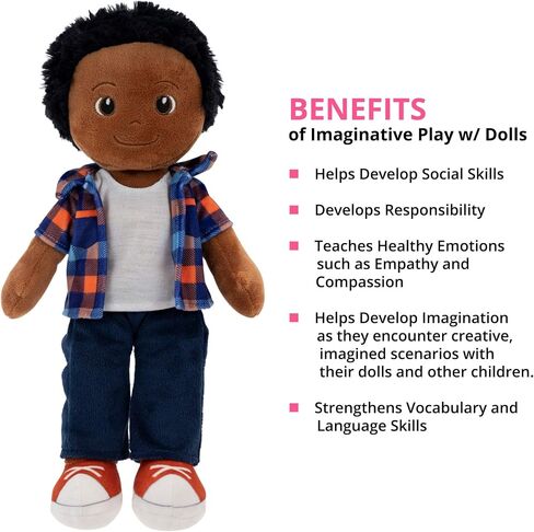 Playtime من Eimmie Soft Baby Doll - دمى خرقة قطيفة للفتيات والفتيان بعمر عامين، والأطفال الصغار والرضع - دمية قطيفة - دمية طفلي الأولى - دمية طفل قطيفة قابلة للغسل وجسم من القماش الحسي 14 بوصة - Ollie in Saudi Arabia