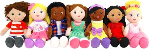 Playtime من Eimmie Soft Baby Doll - دمى خرقة قطيفة للفتيات والفتيان بعمر عامين، والأطفال الصغار والرضع - دمية قطيفة - دمية طفلي الأولى - دمية طفل قطيفة قابلة للغسل وجسم من القماش الحسي 14 بوصة - Ollie in Saudi Arabia
