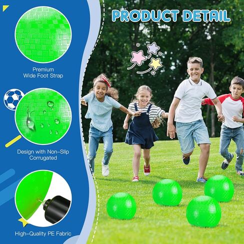 Hanaive 6 Pcs Playground Ball 10 Inch Kickballs Dodgeball Rubber Inflatable Dodgeball with Pump and Storage Bag, Bouncy Dodgeball Balls for Kids Adults Sports Outdoor Games and Activities (Green) in Kuwait