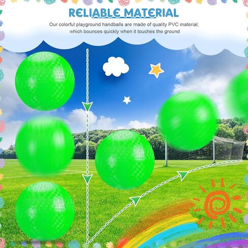 Hanaive 6 Pcs Playground Ball 10 Inch Kickballs Dodgeball Rubber Inflatable Dodgeball with Pump and Storage Bag, Bouncy Dodgeball Balls for Kids Adults Sports Outdoor Games and Activities (Green) in Kuwait