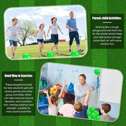 Hanaive 6 Pcs Playground Ball 10 Inch Kickballs Dodgeball Rubber Inflatable Dodgeball with Pump and Storage Bag, Bouncy Dodgeball Balls for Kids Adults Sports Outdoor Games and Activities (Green) in Kuwait