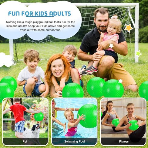 Hanaive 6 Pcs Playground Ball 10 Inch Kickballs Dodgeball Rubber Inflatable Dodgeball with Pump and Storage Bag, Bouncy Dodgeball Balls for Kids Adults Sports Outdoor Games and Activities (Green) in Kuwait