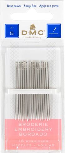 DMC Embroidery Hand Needles Size 5 15 Pack 1765-5 (12-Pack) in Saudi Arabia