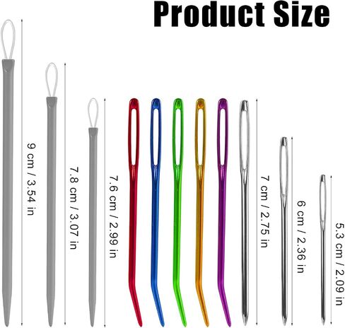 19pcs Large-Eye Blunt Needles, Tapestry Needle Stainless Steel Yarn Knitting Needles Craft Sewing Needles Wool Needle Sewing Knitting Needles for Crochet Projects in Saudi Arabia