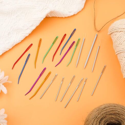 19pcs Large-Eye Blunt Needles, Tapestry Needle Stainless Steel Yarn Knitting Needles Craft Sewing Needles Wool Needle Sewing Knitting Needles for Crochet Projects in Saudi Arabia