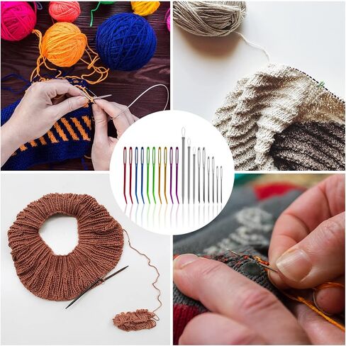 19pcs Large-Eye Blunt Needles, Tapestry Needle Stainless Steel Yarn Knitting Needles Craft Sewing Needles Wool Needle Sewing Knitting Needles for Crochet Projects in Saudi Arabia