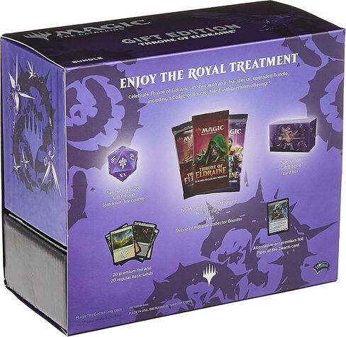 Magic The Gathering Throne of Eldraine Bundle Gift Edition | Alternate Art | 10 Booster Pack | 1 Collector Booster | Accessories in Saudi Arabia