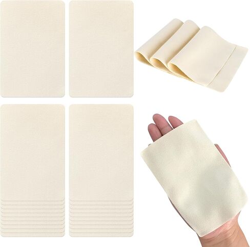 DLOnline 30 Pieces Pre Cut Chamois Cloth, Artist Chamois Leather, Chamois Cloth for Drawing, Pottery Tools, Mud Tools, Pottery Trimming Tools for Smoothing Pot Rim, 3.1 x 4.7 inches in Kuwait