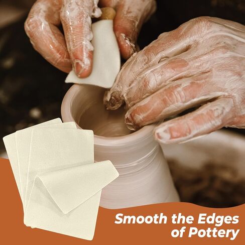 DLOnline 30 Pieces Pre Cut Chamois Cloth, Artist Chamois Leather, Chamois Cloth for Drawing, Pottery Tools, Mud Tools, Pottery Trimming Tools for Smoothing Pot Rim, 3.1 x 4.7 inches in Kuwait