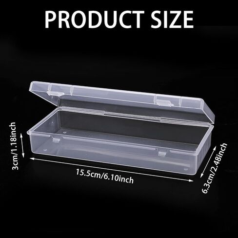 WLLHYF 3Pack Small Plastic Storage Containers with Hinged Lids, Rectangle Clear Plastic Storage Containers Box for Beads Jewelry and Crafts Items (6.1 x 2.56 x 1.18 Inch) in Saudi Arabia