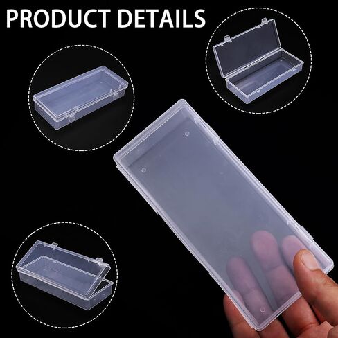 WLLHYF 3Pack Small Plastic Storage Containers with Hinged Lids, Rectangle Clear Plastic Storage Containers Box for Beads Jewelry and Crafts Items (6.1 x 2.56 x 1.18 Inch) in Saudi Arabia