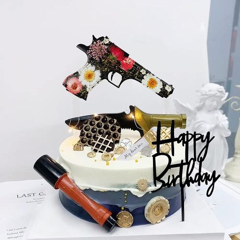 BICASUU Epoxy Resin Mould Gun Pistol Shell Bullet Silicone Casting Mold, 3D DIY Soft Clay Cake Decor Craft Candy Desserts Chocolate Tool, White in Kuwait