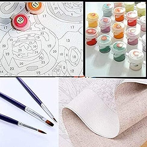 Tree of life Painting Paint by Number Kits 16 x 20 inch Romantic Heart Canvas DIY Red Rose Daisy Painting for Kids Adults Beginner with Brushes and Wildflower Floral Acrylic Art Gift(Without Frame) in Kuwait