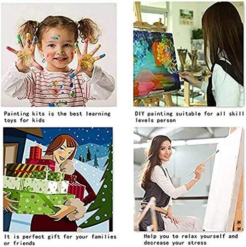 Tree of life Painting Paint by Number Kits 16 x 20 inch Romantic Heart Canvas DIY Red Rose Daisy Painting for Kids Adults Beginner with Brushes and Wildflower Floral Acrylic Art Gift(Without Frame) in Kuwait