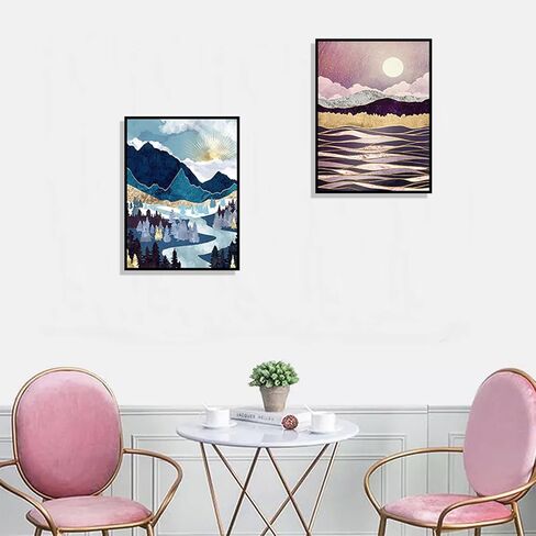 TRRCEPOS Landscape Diamond Painting Kit, Diamond Art Kit for Adults & Kids, Abstract Landscape Painting, Gift (Round Diamond 11.82 X 15.75 Inches) (Winter Snow Scene Sunrise) in Saudi Arabia