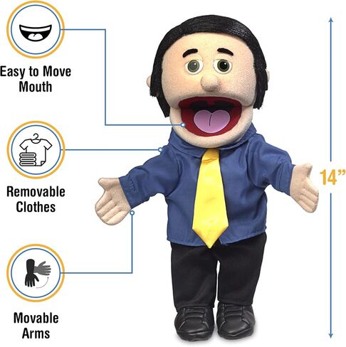 14" George, Peach Dad/Businessman, Hand Puppet in Saudi Arabia