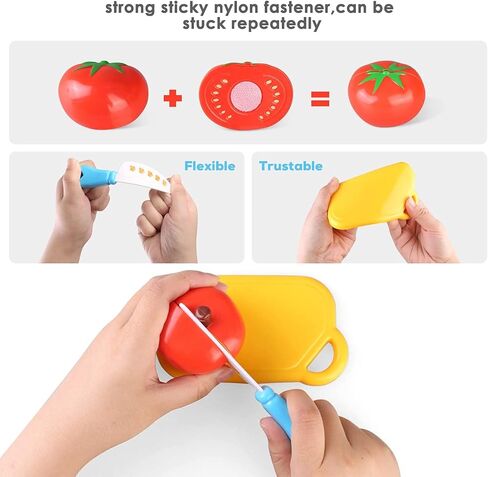 27 قطعة من لعبة تقطيع الطعام للمطبخ، مجموعة ألعاب فرز الألوان، مجموعة طعام تظاهرية للأطفال الصغار، تقطيع الخضروات والفواكه، مجموعة لعب المطبخ مع 5 سلال بوشل وإكسسوارات المطبخ للأطفال من سن 3 سنوات فما فوق in Kuwait