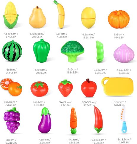 27 قطعة من لعبة تقطيع الطعام للمطبخ، مجموعة ألعاب فرز الألوان، مجموعة طعام تظاهرية للأطفال الصغار، تقطيع الخضروات والفواكه، مجموعة لعب المطبخ مع 5 سلال بوشل وإكسسوارات المطبخ للأطفال من سن 3 سنوات فما فوق in Kuwait