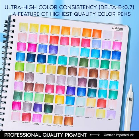 أقلام فرشاة ألوان مائية قابلة لإعادة الملء من بويتيك 96 - علامات ألوان مائية احترافية مع أطراف فرشاة مرنة، عدد كبير من الصبغات، لوازم فنية للبالغين من الفنانين للتلوين والرسم والخط in Kuwait