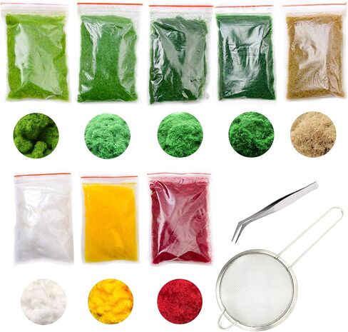 Cayway 7 Pack Miniature Basing Kit Scenery Basing Material Kit Include Stone, Decorative Sand, Grass, Snow for Projects Model Train Railways Architecture Landscape, Mini Garden in Kuwait