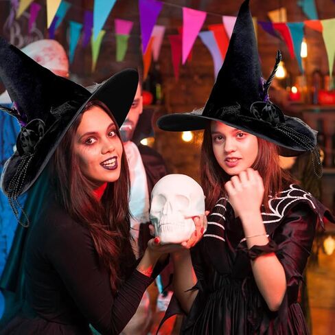 قبعة ساحرة Pseutio للنساء قبعة ساحرة سوداء للحفلات التنكرية، والحفلات ذات الطابع الشخصي، والكرنفالات in Kuwait