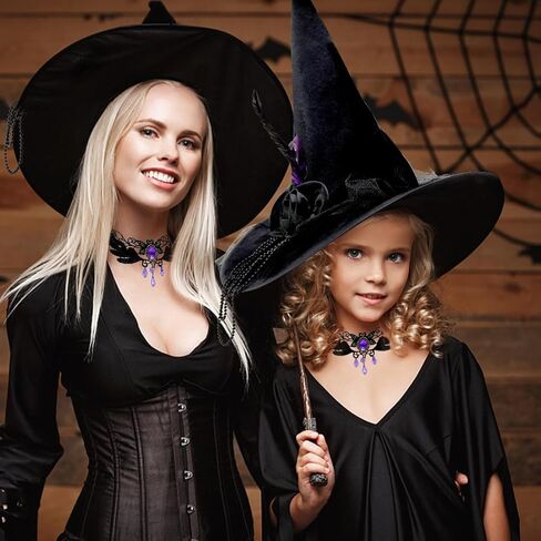 قبعة ساحرة Pseutio للنساء قبعة ساحرة سوداء للحفلات التنكرية، والحفلات ذات الطابع الشخصي، والكرنفالات in Kuwait