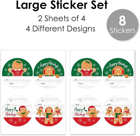 Big Dot of Happiness Christmas Gnomes - Round Holiday Party to and from Gift Tags - Large Stickers - Set of 8 in Saudi Arabia