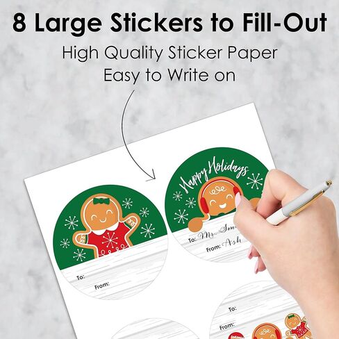 Big Dot of Happiness Christmas Gnomes - Round Holiday Party to and from Gift Tags - Large Stickers - Set of 8 in Saudi Arabia