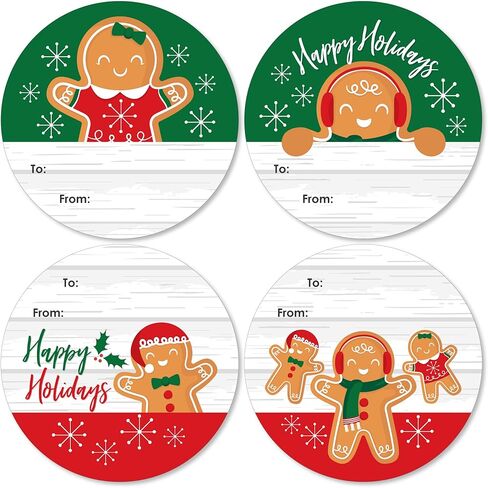 Big Dot of Happiness Christmas Gnomes - Round Holiday Party to and from Gift Tags - Large Stickers - Set of 8 in Saudi Arabia