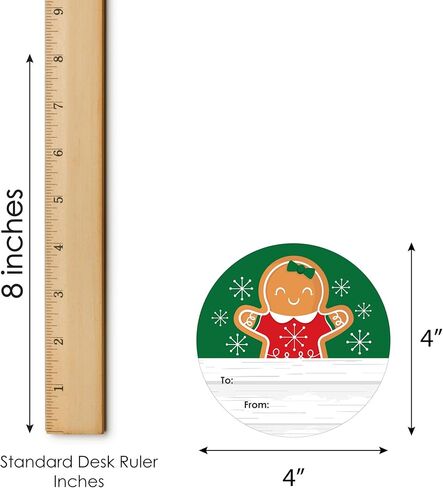 Big Dot of Happiness Christmas Gnomes - Round Holiday Party to and from Gift Tags - Large Stickers - Set of 8 in Saudi Arabia