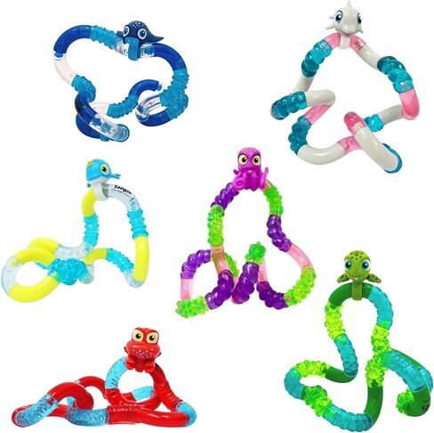 Tangle Pets Aquatic Series Collection - Turtle Crab Dolphin Sting Ray Octopus Narwhal - Cute Fidgets for Boys and Girls - Aquatic Fidget Toys - Sea Creature Fidget Toys - Tangle Fidgets in Kuwait